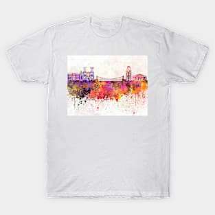 Bristol skyline in watercolor background T-Shirt